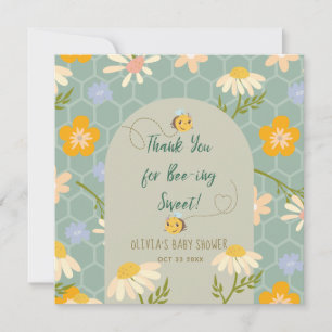 Watercolor gender neutral Mommy to Bee baby Shower Thank You Card