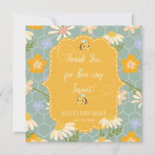 Watercolor gender neutral Mommy to Bee baby Shower Thank You Card