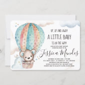 Watercolor Gender Neutral Teddy Bear Baby Shower Invitation (Front)