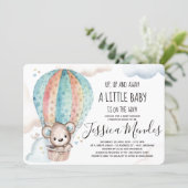 Watercolor Gender Neutral Teddy Bear Baby Shower Invitation (Standing Front)