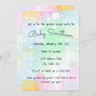 Watercolor Gender Reveal Invitation