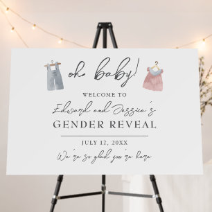 Watercolor Gender Reveal Minimal Modern Welcome Foam Board