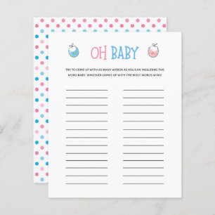 Watercolor Gender Reveal Oh Baby Game