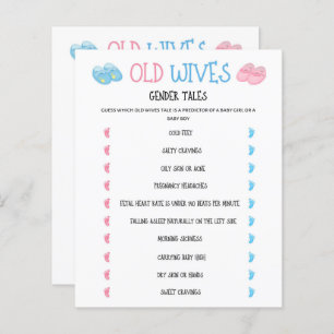 Watercolor Gender Reveal Old Wives Game
