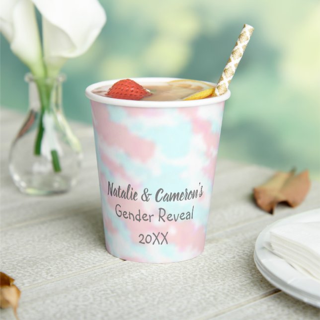 Watercolor Gender Reveal Paper Cups (Insitu)
