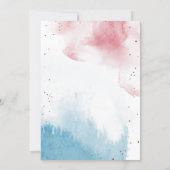 Watercolor Gender Reveal Party Boy or Girl  Invitation (Back)