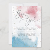 Watercolor Gender Reveal Party Boy or Girl  Invitation (Front)