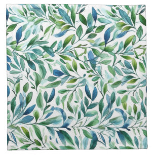 Watercolor Gentle Leaf Botanical Pattern Cloth Napkin