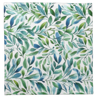 Watercolor Gentle Leaf Botanical Pattern Cloth Napkin
