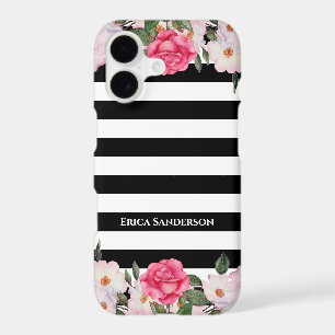 Watercolor Gentle Pink White Roses Illustration iPhone 17 Case