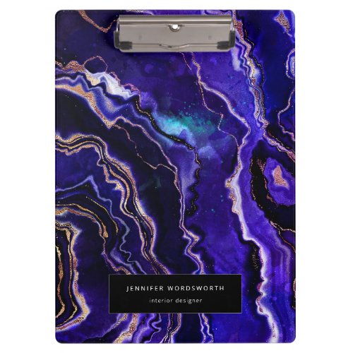 Watercolor Geode Modern Professional Purple Agate Clipboard