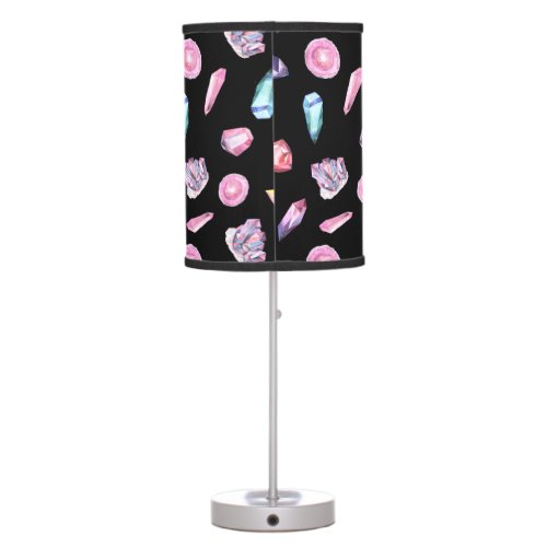 Watercolor Geodes and Crystals Pattern  Table Lamp