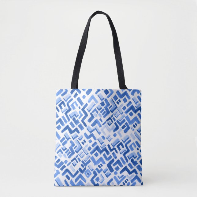 Watercolor Geometric Abstract Seamless Pattern Tote Bag (Front)