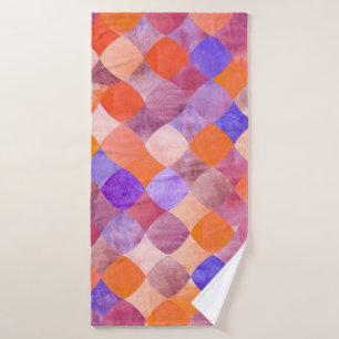 Watercolor geometric, Arab fish scales. Bath Towel