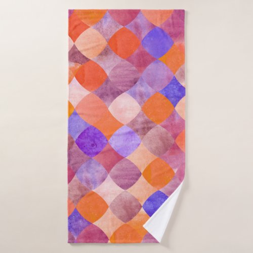 Watercolor geometric Arab fish scales Bath Towel