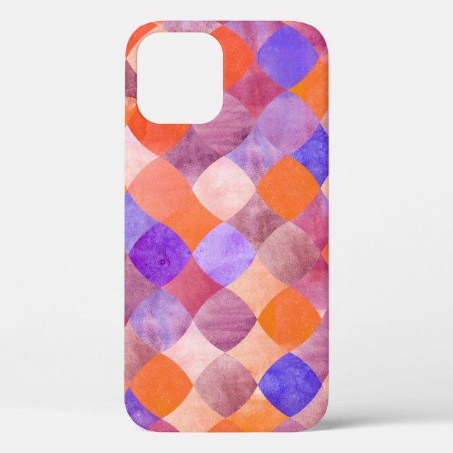 Watercolor geometric, Arab fish scales. Case-Mate iPhone Case (Back)
