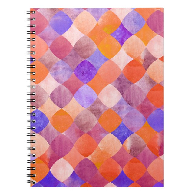 Watercolor geometric, Arab fish scales. Notebook (Front)
