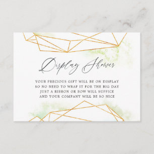 Watercolor Geometric Bridal Shower Display Shower Enclosure Card