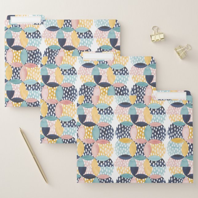 Watercolor Geometric Circles File Folder (Set)