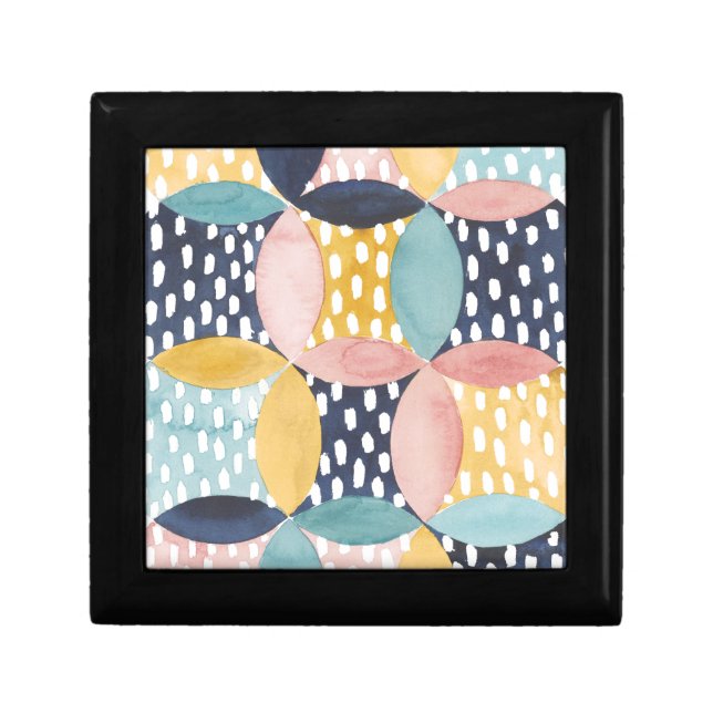 Watercolor Geometric Circles Keepsake Box (Front)