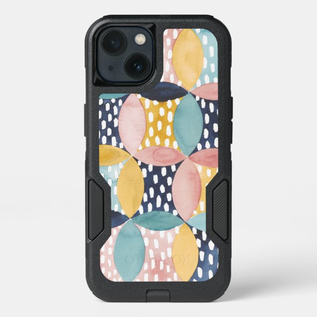 Watercolor Geometric Circles Otterbox iPhone Case (Back)