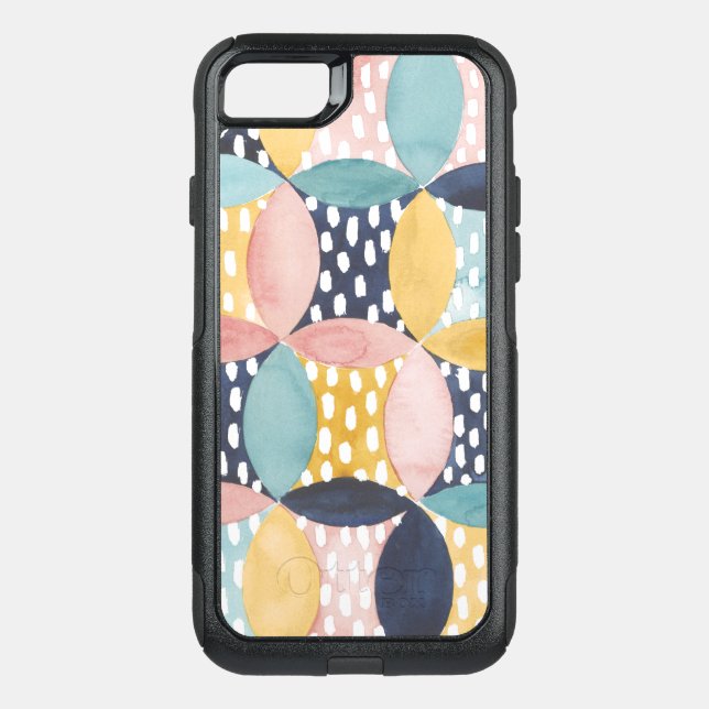 Watercolor Geometric Circles Otterbox iPhone Case (Back)
