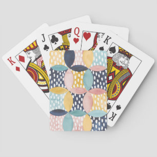 Watercolor Geometric Circles Poker Cards