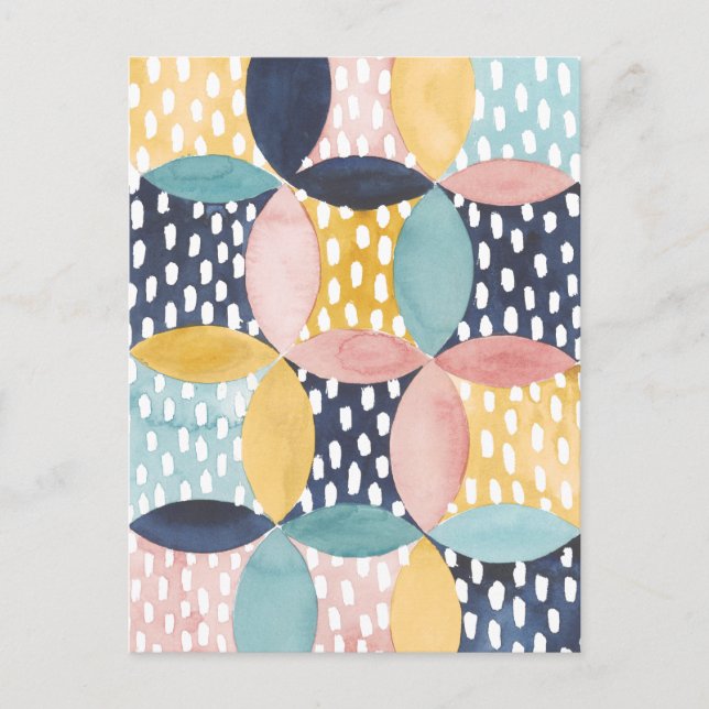 Watercolor Geometric Circles Postcard (Front)