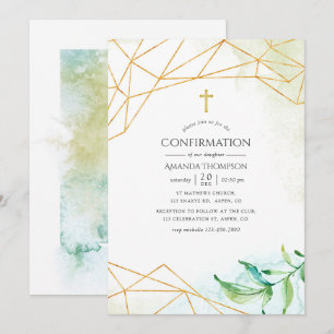 Watercolor Geometric Confirmation Invitation