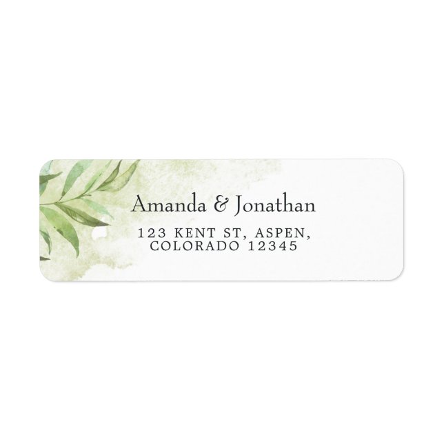Watercolor Geometric Crystal Wedding Label (Front)