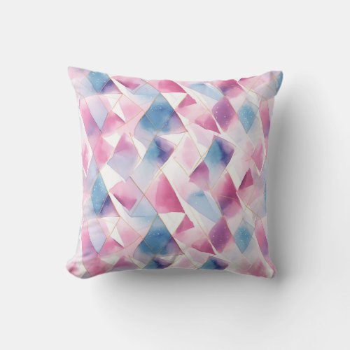 Watercolor Geometric Dream Throw Pillow