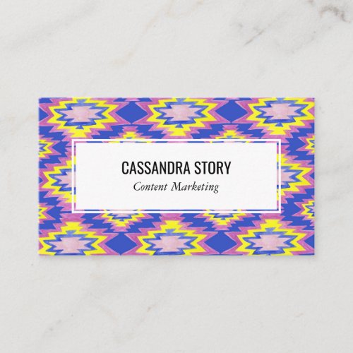 Watercolor Geometric Pattern Boho Purple Business Card