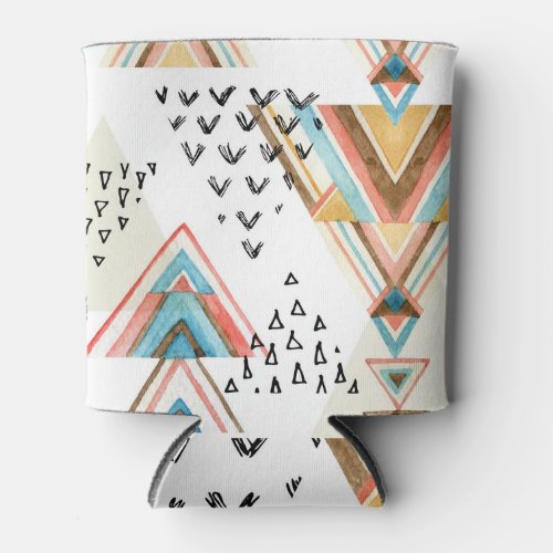 Watercolor Geometric Seamless Tribal Style Can Cooler
