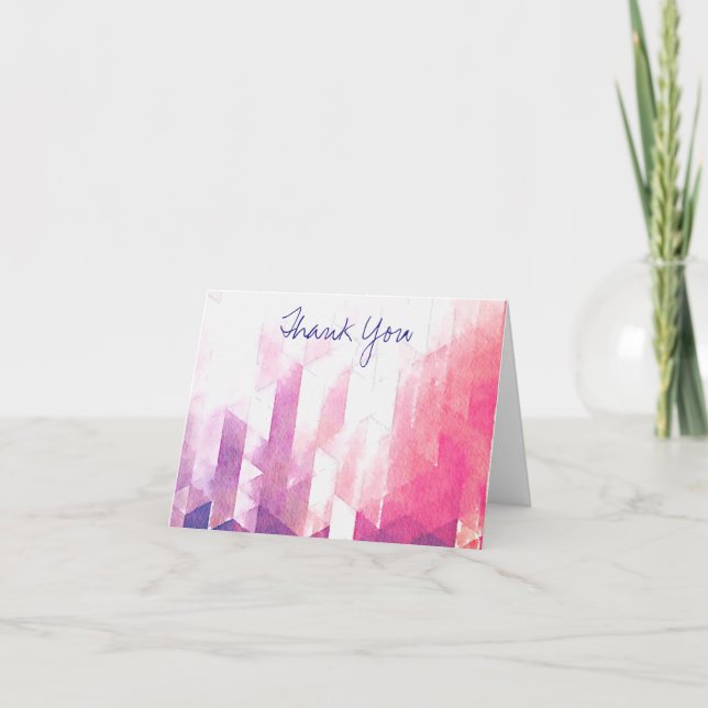 Watercolor Geometric Triangle Thank You Card (Front)