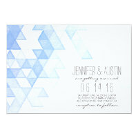 Watercolor Geometric Triangles | Modern Wedding Card