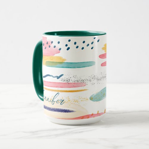 Watercolor Geometrical abstract Customized Mug