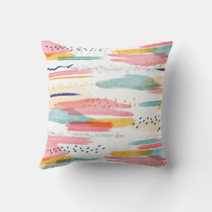 Watercolor Geometrical abstract minimal modern Soc Throw Pillow