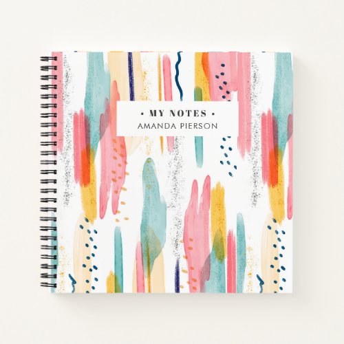 Watercolor Geometrical abstract minimal pastel  Notebook