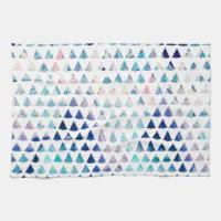 Geometry Dish Towel Ocean Watercolor