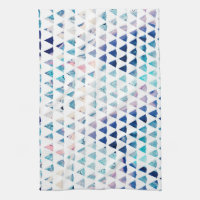 Geometry Dish Towel Ocean Watercolor