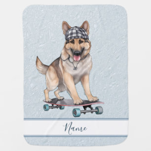 Watercolor German Shepherd Baby Blanket
