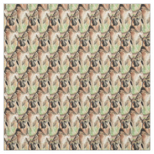 Watercolor German Shepherd dog pet animal Fabric
