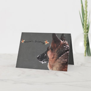 Watercolor German Shepherd Holiday Greeting Card