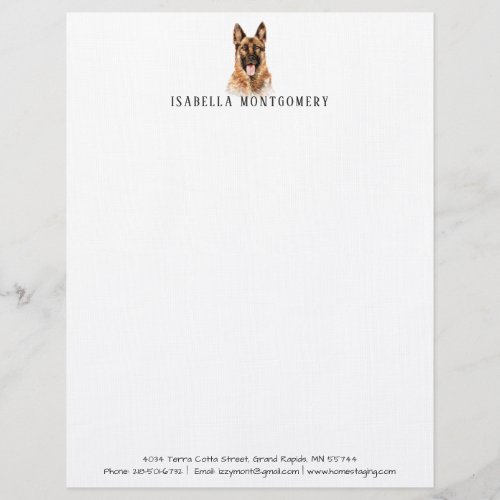 Watercolor German Shepherd Letterhead