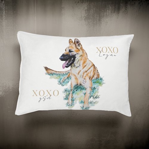 Watercolor German Shepherd Malinois Personalized Pet Bed