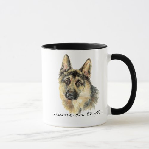Watercolor German Shepherd Pet Dog Animal Mug
