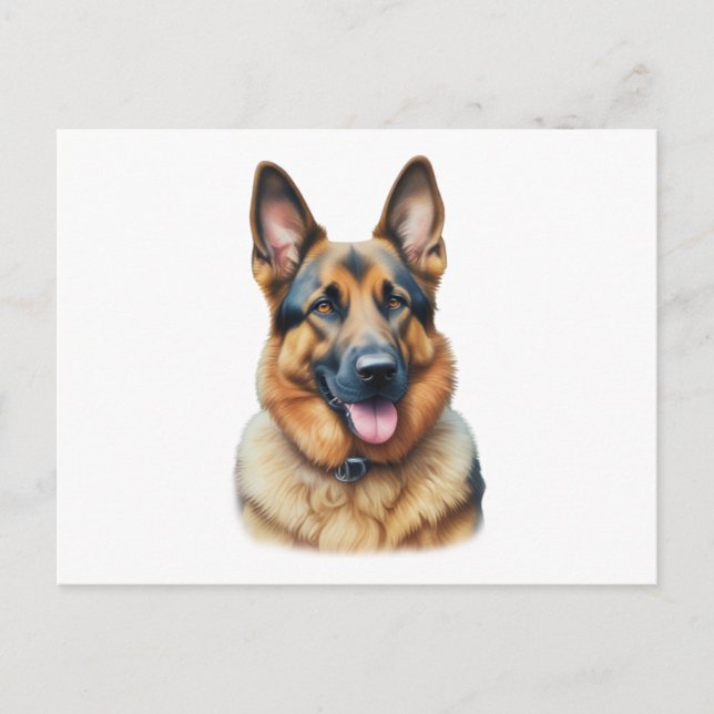 Watercolor German Shepherd Postcard (Front)