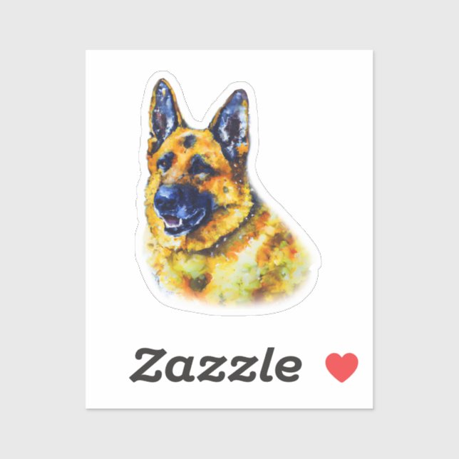 Watercolor German Shepherd Sticker (Sheet)