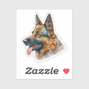 Watercolor German Shepherd Sticker