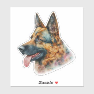 Watercolor German Shepherd Sticker